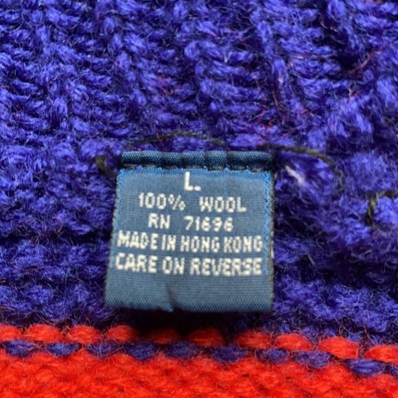 REGATTA SPORT Wool Zip Front Color-block Sweater Cardigan Knit Jacket size L - Picture 10 of 11